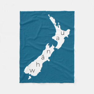 Aotearoa New Zealand With Kiwi Whanau Maori  Fleece Blanket