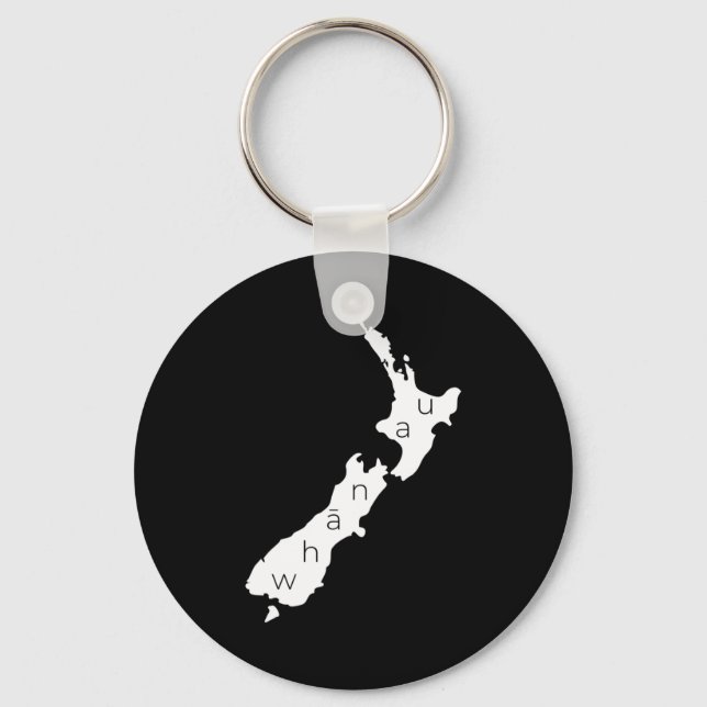 Aotearoa New Zealand With Kiwi Whanau Maori  Key Ring (Front)