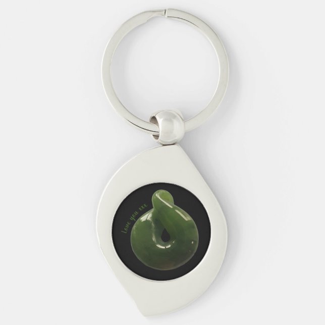 Aotearoa NZ Greenstone Pounamu Twist Gift Keychain (Front)