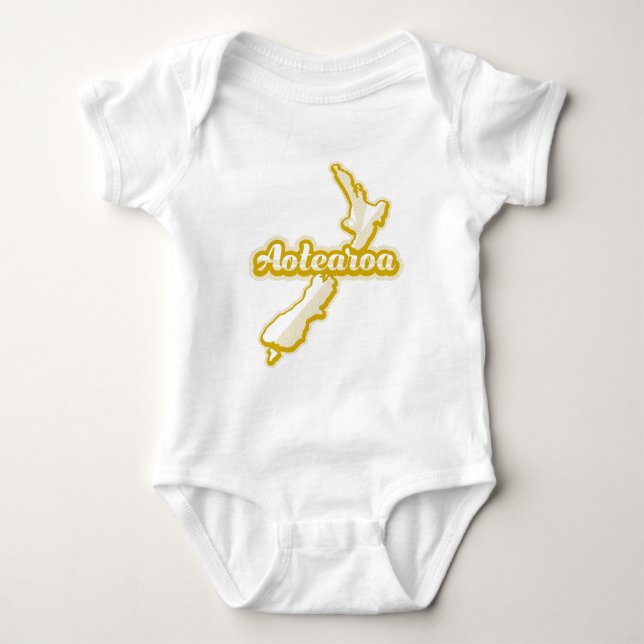 AOTEAROA NZ MAP BABY BODYSUIT (Front)