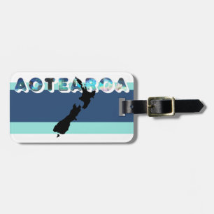 AOTEAROA NZ PAUA BLUE GREEN NEW ZEALAND KIWI MAORI LUGGAGE TAG