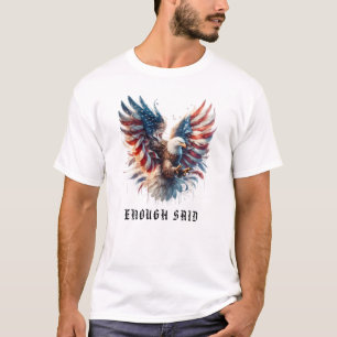 *~* AP16 Artsy American Flag Bald EAGLE USA T-Shirt