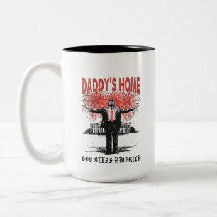 *~* AP16 - Trump Daddy's Home MAGA White House Two-Tone Coffee Mug