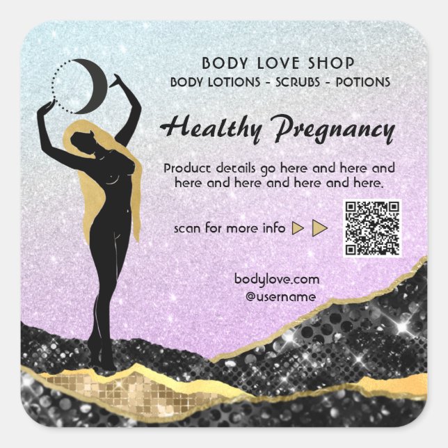 *~* AP24 Spell Rainbow Goddess Intention Ombre  Square Sticker (Front)