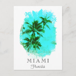 *~* AP25 Personalise Tropical Palm Tree Travel  Postcard