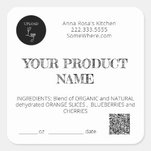 *~* AP30 DEHYDRATED CANNING FREEZE QR PHOTO LOGO SQUARE STICKER