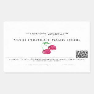 ~* AP30 DEHYDRATED Fruit QR - PHOTO CHEERY Rectangular Sticker