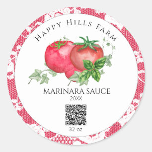 *~* AP30 Tomato QR LOGO Canning Jar Label