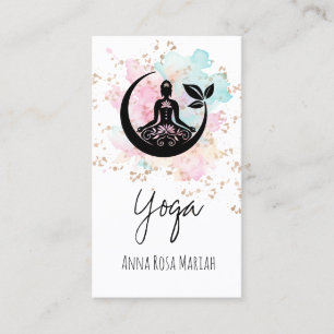 *~* AP33 Botanical Yoga Rainbow Chakra Spiritual Business Card
