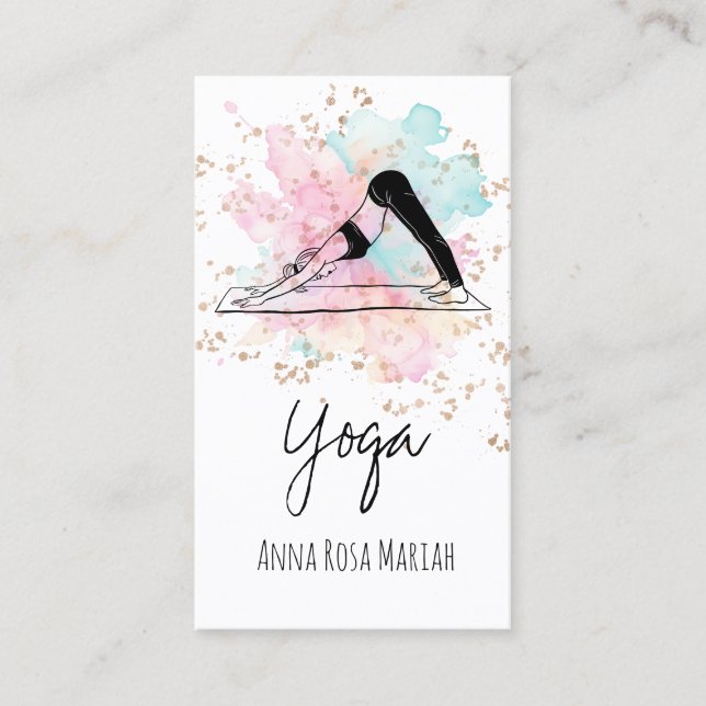 *~* AP33 Yoga Rainbow Chakra Spiritual Glitter Business Card (Front)