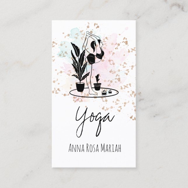 *~* AP33 Yoga Rainbow Chakra Spiritual Plants Business Card (Front)