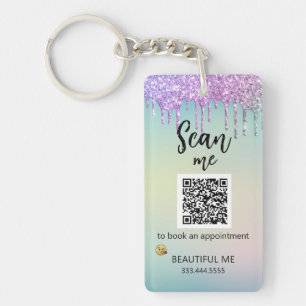 *~* AP36 QR Promo Beauty Acrylic Glitter Key Ring