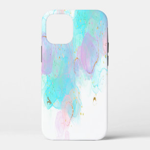 *~* AP46 Ink Pastel Gold Glitter Abstract  iPhone 12 Mini Case