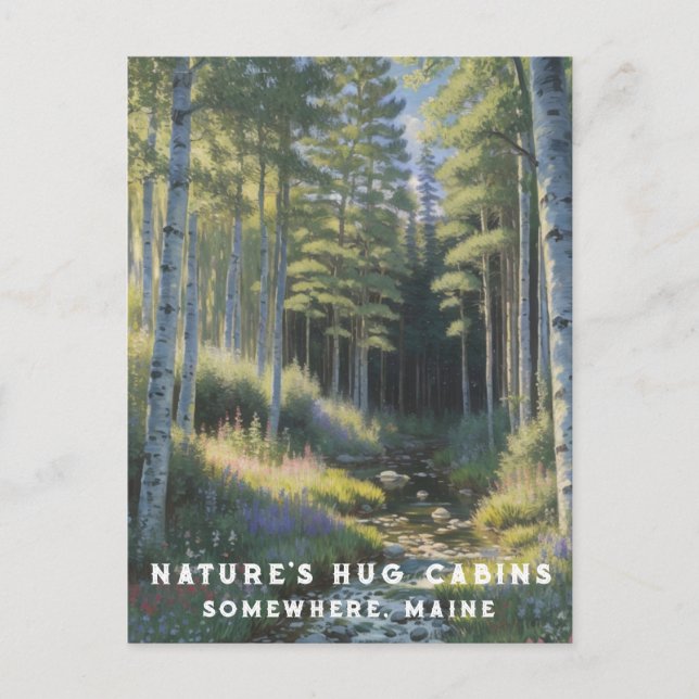 *~* AP49 Nature Maine Forest Woods Vacation Stream Postcard (Front)