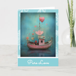 *~* AP51 32 Love Boat Hearts Romantic Valentine Holiday Card