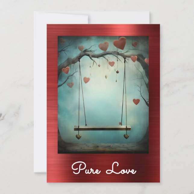 *~* AP51 Romantic Swing Hearts Valentine Serene 9 Invitation (Front)