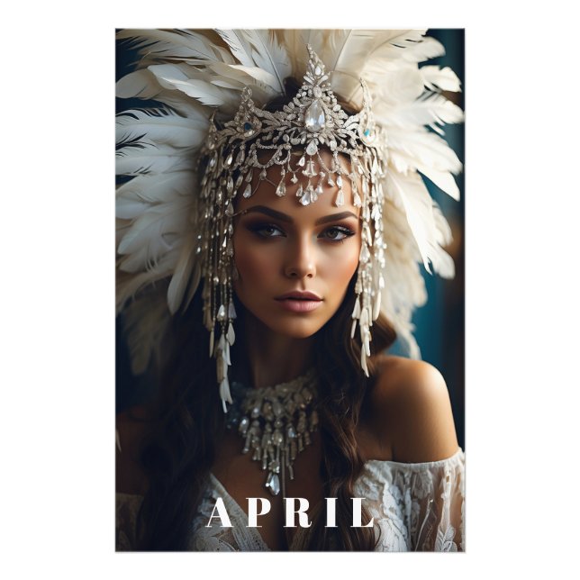 *~ AP53 APRIL Boho BIRTHDAY DIAMONDS Woman Photo Print (Front)