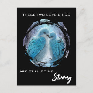 *~*  AP54 Art Anniversary Love Birds Winter Postcard