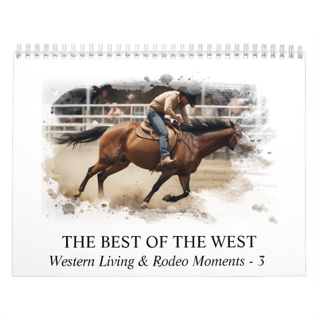 *~* AP59 Wild West Cowboy Horse Rodeo 3 Calendar (Cover)