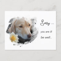 *~ AP61 Flower Sick Get Well Gold Dog