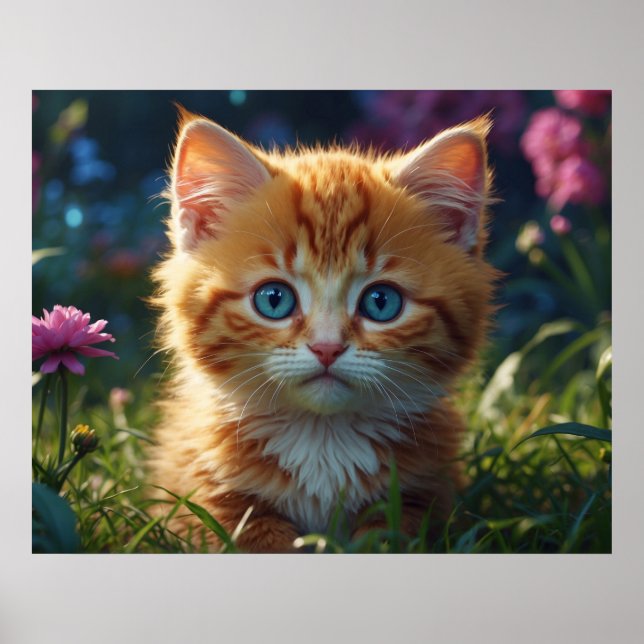 *~* AP68 5:4 Feline Kitty Kitten Fluffy Nature Poster (Front)