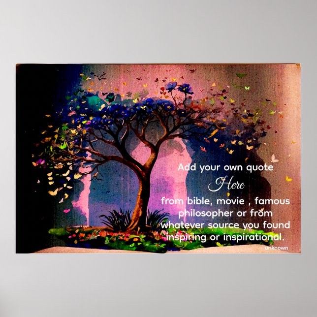 *~* AP81 Artistic Tree Ethereal Calming DIY Quote Poster (Front)