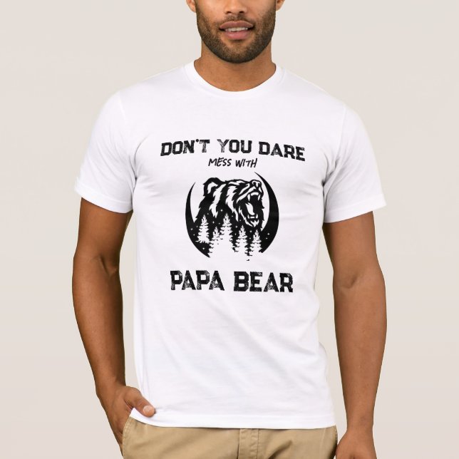 *~* AP86 Roaring PAPA BEAR Moon Pines Father's Day T-Shirt (Front)