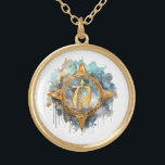 *~*AP87 Nordic Artsy RUNE VIKING Inspired Ancient Gold Plated Necklace<br><div class="desc">(Search AP87 for things Viking or AP40 for similar items ) - NECKLACE . The image is large so feel free to TRANSFER to any ZAZZLE PRODUCT you choose. JEWELRY WITH INTENTION (R) - create your own intention. Use this cool artsy creative artistic modern yet vintage beautiful soul reaching artwork...</div>