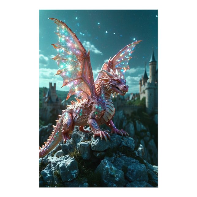 *~* AP88 Castle Fantasy  Dragon Wall Artwork 17 Photo Print (Front)