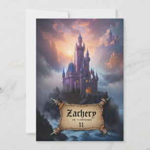 *~* AP88 Castles Sun Mediaeval Fantasy Birthday Invitation