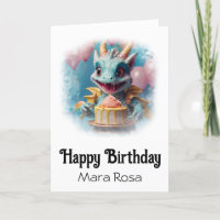 *~* AP88 Cute Baby Dragon Birthday Card