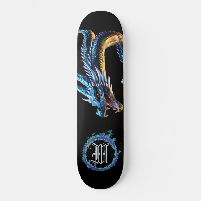 *~* AP88 Elemental Metallic Dragon Mouth Blue Skateboard (Front)
