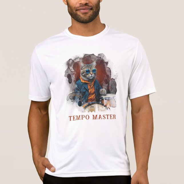 *~* AP91 Percussionist Cool Cat Jacket DRUMMER  T-Shirt (Front)