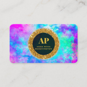 *~AP93 Neon BOLD Abstract QR Business Card
