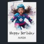 *~* AP94 21 Hockey Girl Player Cute Birthday Card<br><div class="desc">Energetically Enhanced Cute Feisty Little Girl playing hockey on ice. Personalise and Customise to your liking. Search AP94 for other sports related items OR type "anna rosa" xxxxxx for my work. Substitute the xx's for what you are seeking. ** This BIRTHDAY CARD features a delightful illustration of a spirited young...</div>