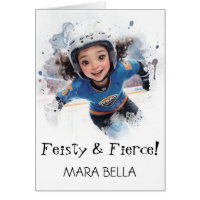 *~* AP94 9 Cute Hocky Girl Personalise Birthday