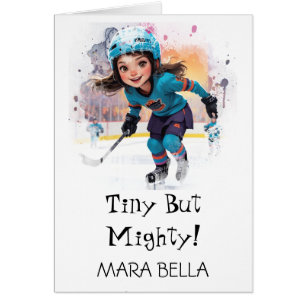 *~* AP94 Cute Hockey Girl 12 Personalise Birthday