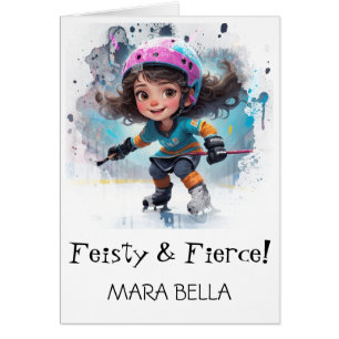 *~* AP94  Cute Hockey Girl 22 Personalise Birthday