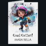 *~* AP94 Cute Hockey Girl 22 Personalise Birthday<br><div class="desc">Energetically Enhanced Cute Feisty Little Girl playing hockey on ice. BIRTHDAY CARD Personalise and Customise to your liking. The AGE , NAME EVENT TITLE and MESSAGES can be changed to your liking Search AP94 for other sports related items OR type "anna rosa" xxxxxx for my work. Substitute the xx's for...</div>