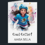 *~* AP94 Cute Hockey Girls 14 Personalise Birthday<br><div class="desc">Energetically Enhanced Cute Feisty Little Girl playing hockey on ice. BIRTHDAY CARD Personalise and Customise to your liking. The AGE , NAME EVENT TITLE and MESSAGES can be changed to your liking Search AP94 for other sports related items OR type "anna rosa" xxxxxx for my work. Substitute the xx's for...</div>