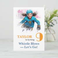 *~* AP94 DIY kw-2 Cute Hockey Girl Birthday