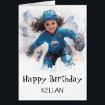 *~* AP94 Ice Hockey Girl Player Cute Birthday Card<br><div class="desc">Energetically Enhanced Cute Feisty Little Girl playing hockey on ice. Personalise with INITIALS. Search AP94 for other sports related items OR type "anna rosa" xxxxxx for my work. Substitute the xx's for what you are seeking. ** This BIRTHDAY CARD features a delightful illustration of a spirited young girl joyfully playing...</div>