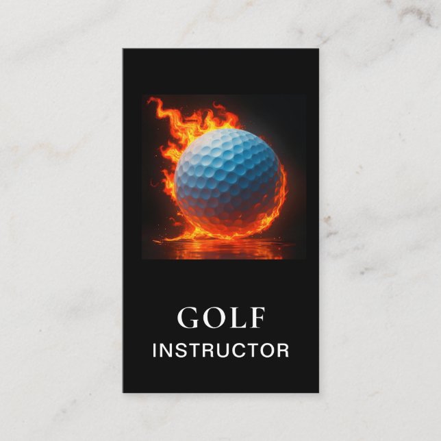 *~*  AP94 QR Flames Fire  Hot  Bold Golf Ball  Business Card (Front)