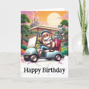 *~* AP94 Senior Golf Man Funny Humour Birthday Car Thank You Card
