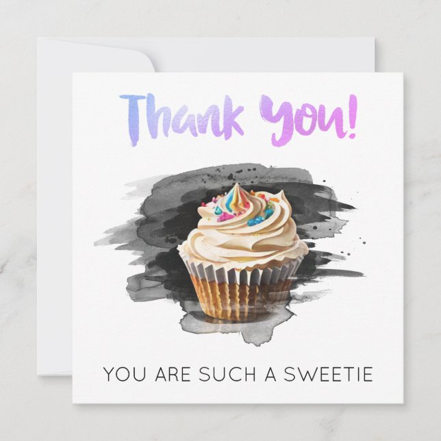 *~  AP99 Gratitude THANK YOU Cup Cake Card (Front)