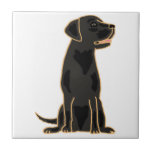 AP- Black Labrador Tile<br><div class="desc">Adorable black labrador retriever dog cartoon tile design. Great gift idea. Can also add custom text when ordering.</div>