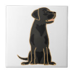 AP- Black Labrador Tile<br><div class="desc">Adorable black labrador retriever dog cartoon tile design.  Great gift idea.  Can also add custom text when ordering.</div>
