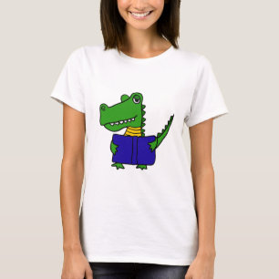 AP- Funny Alligator Reading a Book T-Shirt