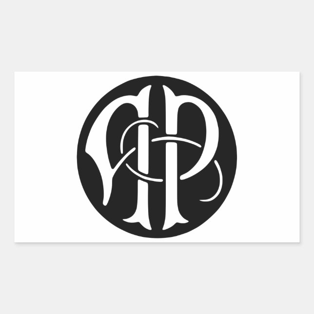 AP Monogram Rectangular Sticker (Front)