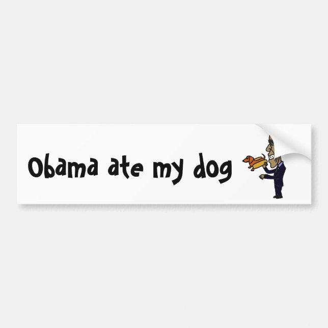 AP- Obama Ate My Dog Bumper Sticker (Front)